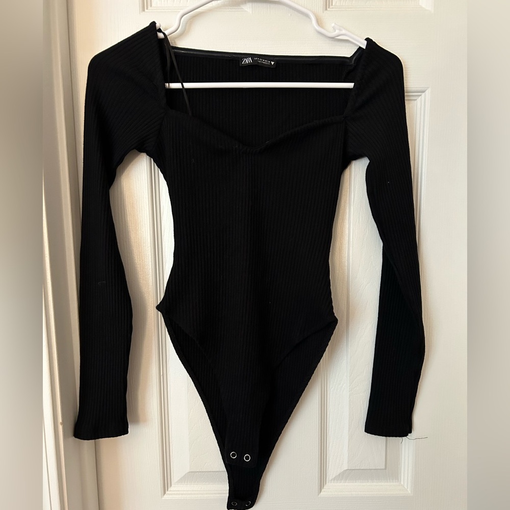 Zara Sweet Heart Ribbed Body Suit